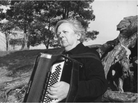 Hugh Sykes Davies playing the accordion