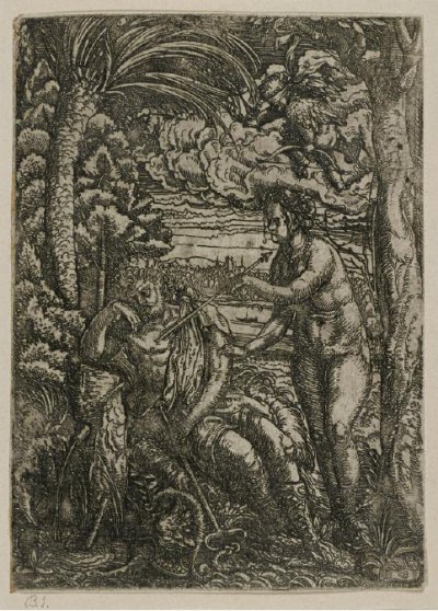 Hans Burgkmair Venus and Mercury etched on paper