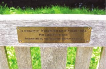 Photograph of a bench in the grounds of St John's