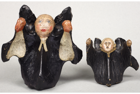 Bone effigies of John Wesley preaching