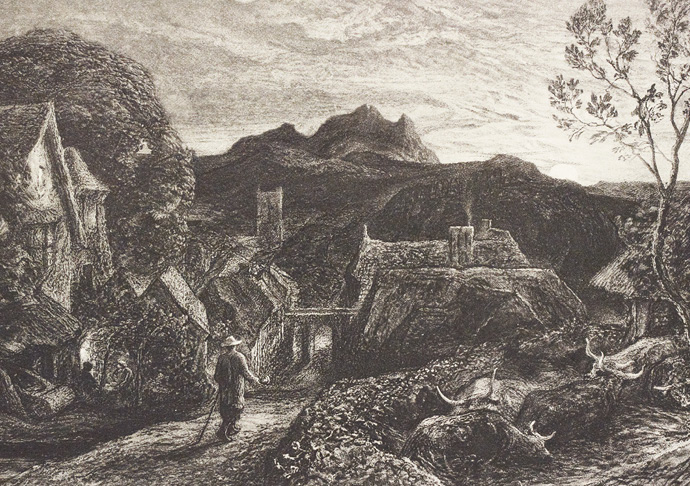 ‘The Bellman’ by Samuel Palmer from The Shorter Poems of John Milton, 1889.