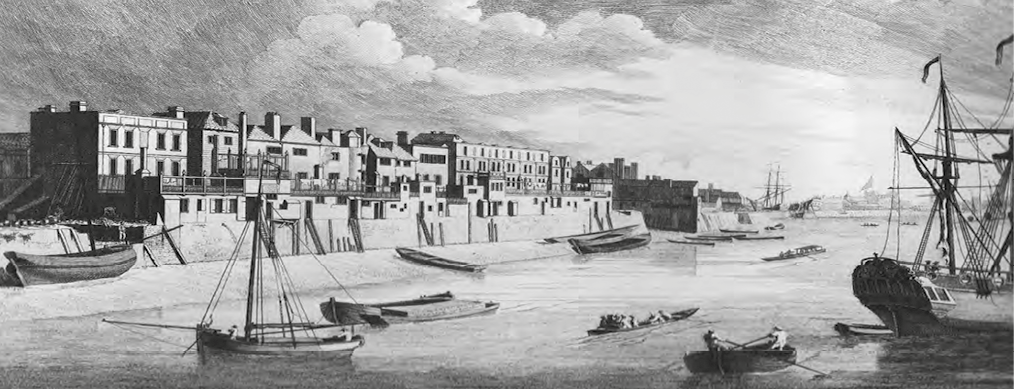 John Boydell’s engraving of <i>A View taken near Limehouse Bridge, looking down the Thames</i> (1751)